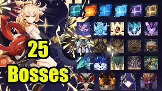 Yoimiya vs all open world boss\ weekly boss & mono pyro\ vape team genshin impact
