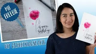 Handlettering DIY Geburtstagskarte [inklusive Freebie!]🎉
