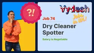 Job 74 | Dry Cleaner Spotter | Salary is Negotiable | Sponsorship available | Based in London