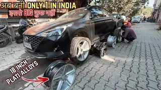 Finally Installing 18 inch ALLOY WHEELS in My Matt Black Verna 👌