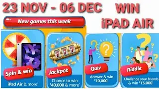 Win iPad Air | Amazon&nbsp;NEW GAMES THIS WEEK|SPIN AND WIN|Amazon QUIZ answers TODAY|AMAZON QUIZ TODAY