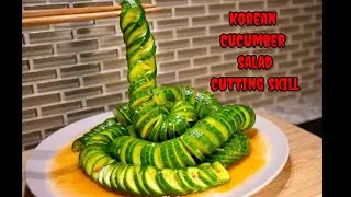 Unbelievable Korean Cucumber Salad Cutting Skill | ASMR Satisfying Food Art