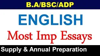 BA/BSC/ADP Most Important Essay List Must Watch All Essays Prepare For Exams Most Imp Essays