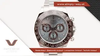 Rolex Daytona Cosmograph Ref:116506 Platin 4K Detail View