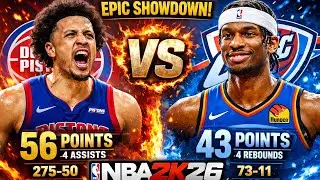 CADE CUNNINGHAM DROPS 56 😱 BATTLE OF MVP?! Detroit Pistons vs OKC Thunder Play Now Online | NBA 2K26