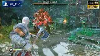 God Of War Ragnarok. Forest Ancient Boss Fight. PS4 Slim Gameplay