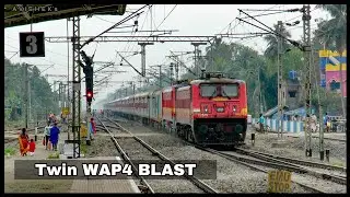 Twin WAP4 blast !! Agra Cantt Express races through Baruipara at flat Mps.