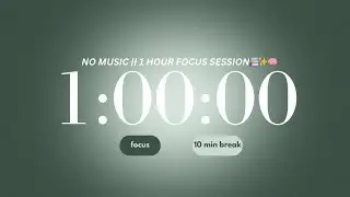 1 Hour Focus Timer 🍃 || No Music & Soft Green Aura