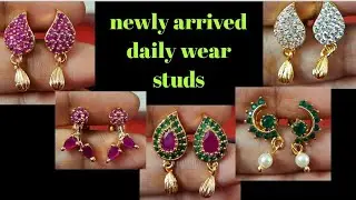 Newly arrived Ruby Emerald Studs | Daily use studs | Sivi World | Impon Collections