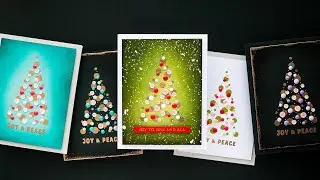 Try it! Abstract Tree Stamp with Embellishments for a Gorgeous Christmas Card!