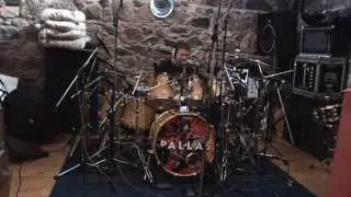 Colin Fraser of Pallas laying down drums for new album