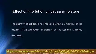 Imbibition Process in Sugar Industry