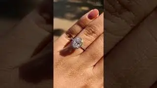 1.44 CT Oval Cut Lab Diamond Wedding Ring, IGI Certified Lab Created Diamond Halo Engagement Ring