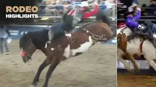 Nick Pelke, Wacey Schalla and Sage Allen hit 90+ points! (Bareback Riding)
