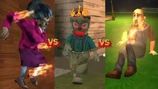 Ice Scream 2 vs Scary Teacher 3D vs Freaky Clown | Neighbor | Horror Games | Best Android/IOS