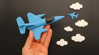 DIY Clay Making Blue Fighter Jet | Polymer Clay Art & Clay Modelling Techniques