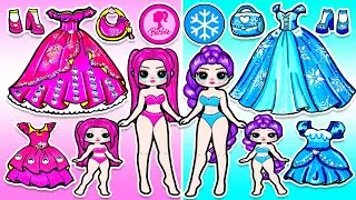 Disney Princess & Rumi Dress Up and Decor House 🌈 Mother & Daughter Barbie | DIY Arts & Paper Crafts