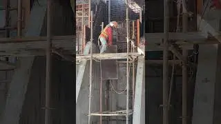Install wall formwork under bridge construction