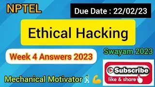 Ethical Hacking  | Week 4 Quiz | Assignment 4 Solution | NPTEL | SWAYAM 2023