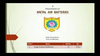 Seminar Presentation On Metal Air Batteries