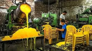 Recycling Process of Old Plastic Scrap to Make New Chairs | Manufacturing Process