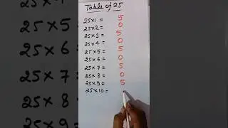 # 25 ki table ki short tricks#