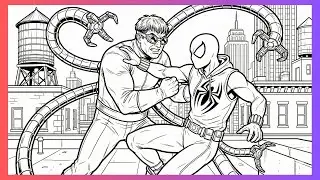 Spider-Man vs Doctor Octopus Coloring 🕷️⚙️ | Epic Battle Scene | Satisfying Coloring