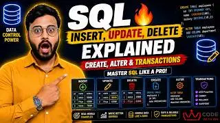 🔥 SQL INSERT, UPDATE, DELETE Explained | CREATE, ALTER & Transactions