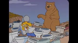 The Simpsons- Toilet Painting With A Bear!