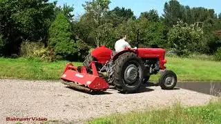 Vintage MF 65 Mows the Hairy Home Field.