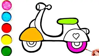 Cute Scooter Drawing, Painting & Coloring For Kids and Toddlers_ Kids Art 