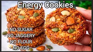 No Sugar &bull; No Jaggery &bull; No Flour &bull; No egg Energy 💪Cookies | Airfryer Healthy Snack for Adults & Kids