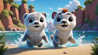 Four Bubbly Seals Splash and Hum | Playful Counting Song for Kids | Nursery Rhymes and Ocean Fun