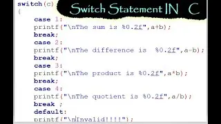 Switch statement To do User desired Task |C Programming|