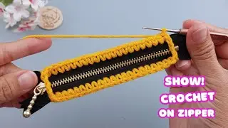 Curious? I Show you now how to crochet on zipper continuously | Vivi Berry DIY