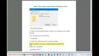 Fix Cannot rename Folders in Windows
