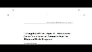 Revista Hist&oacute;rica da Bo&ecirc;mia Ocidental Obeah Obia