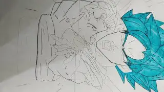 How to draw Goku blue kioken kamehameha | step by step | dragon ball 