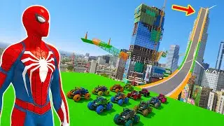 monster off-road truck mega ramp track into big building GTA 5 offline