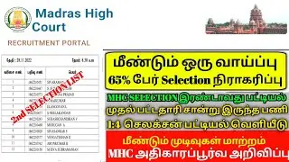 MHC  today C V updates | MHC cut off marks 2022 || MHC  CV district selection list 65% பேர் நீக்கம்