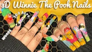 3D Winnie The Pooh Valentines Day Nails
