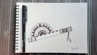 Flute mandala Drawing 🎶 | Easy Art & Mandala Sketch for beginners | #mandalaart #flute 