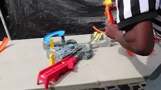 hotwheels spin storm track set orange track high speed multi lane loop motorized booster