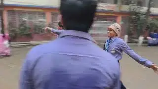 স্কুলের মাঠে খেলাধুলা। 