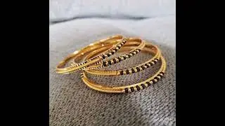 black beads gold bangles #goldbangles#blackbeadgoldbangle#womensjewellery#goldbanglecollection#trend