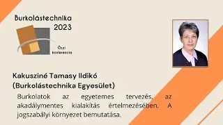 Kakuszin&eacute; Tamasy Ildik&oacute; előad&aacute;sa - Burkol&aacute;stechnika ősz 2023