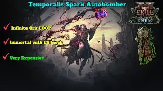 PoE 2 0.4 Blood Mage -Temporalis Infinite LOOP Autobomber Spark GOD Setup + Uber Arbiter 15 sec kill