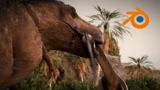 Quetzalcoatlus vs T-Rex | Cinematic Dinosaur Battle | Blender 4.4