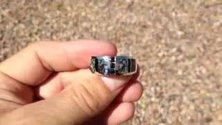 Dinosaur Bone and Black Diamond Ring