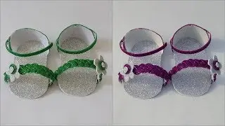 DIY Glitter Foam Slippers - Easy Paper Slippers for Kids